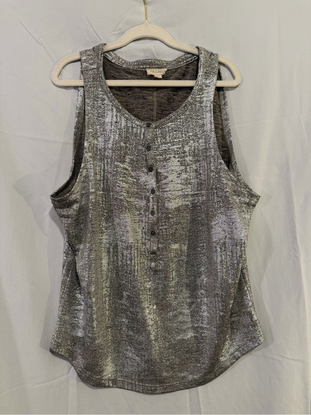 Pilcro Anthropologie Shimmer Shiny Metallic Womens Top size Large Sleeveless